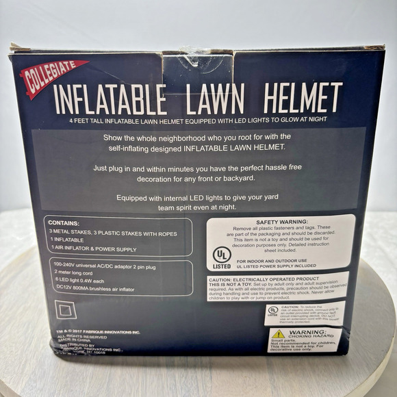 Inflatable Helmet Lawn Yard NCAA Football 4 Feet Tall, LED Lighted - Picture 3 of 9